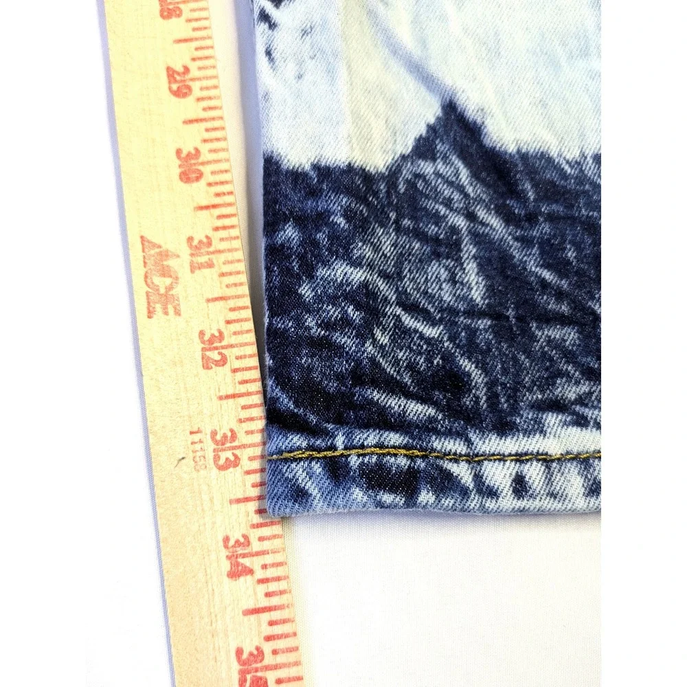 Levis Skinny Taper Acid Wash Jeans Blue White 34x34 Streetwear 84558-0098